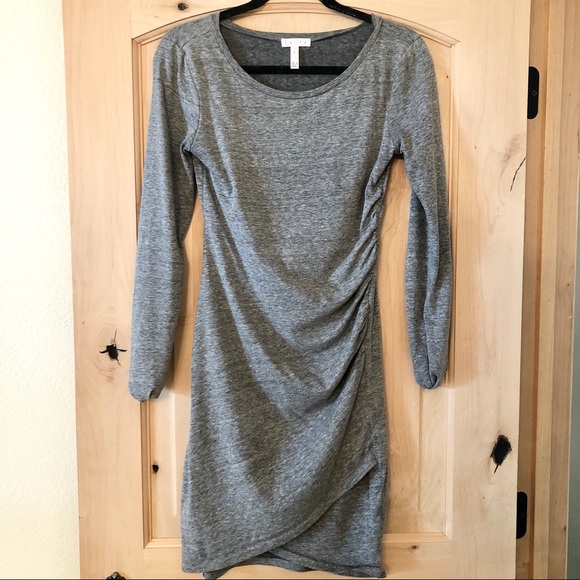 Leith Dresses & Skirts - Leith long sleeve ruched dress in heather gray